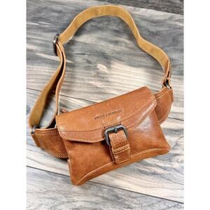 Spikes & Sparrow Leather Belt Bag Waist Fanny Pack Sling Crossbody Cognac Brown
